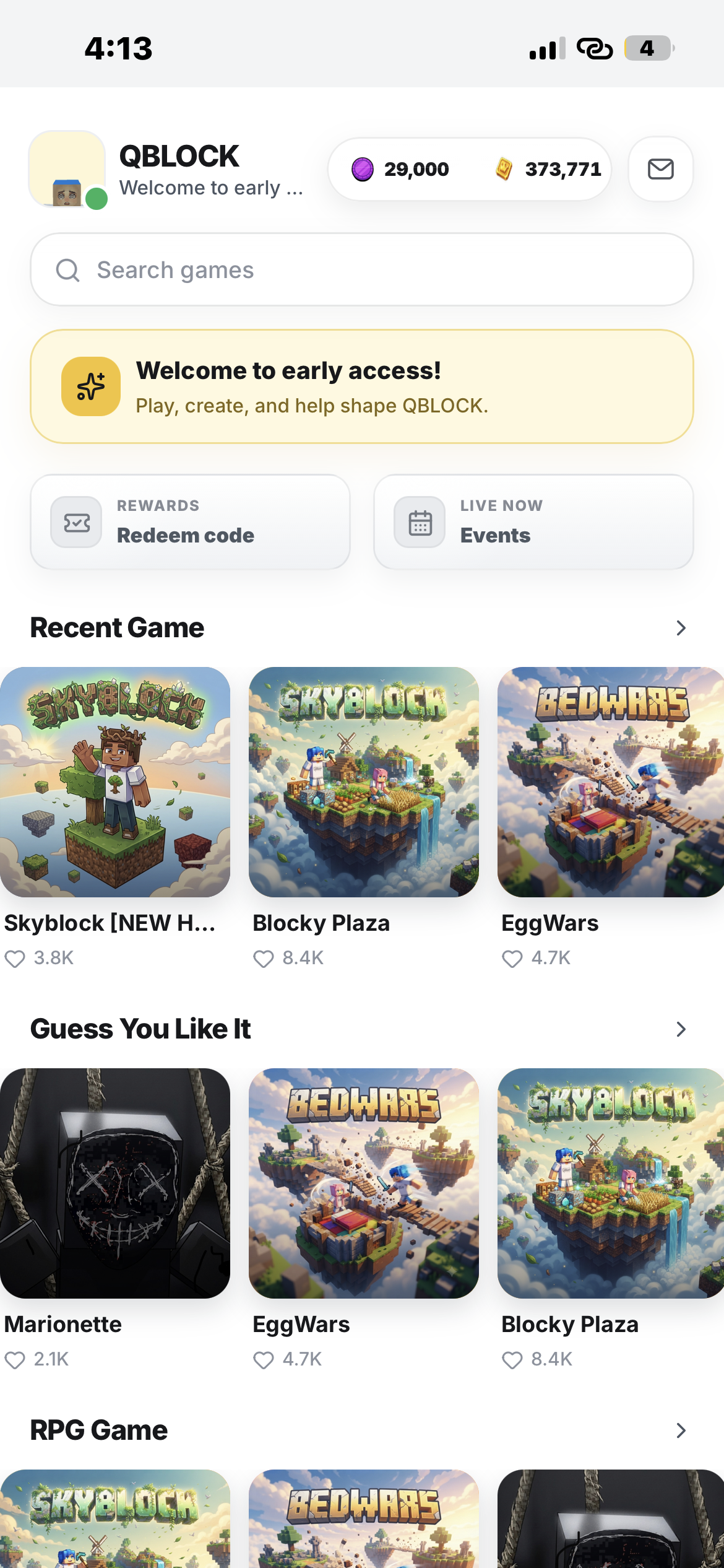 QBLOCK mobile app preview